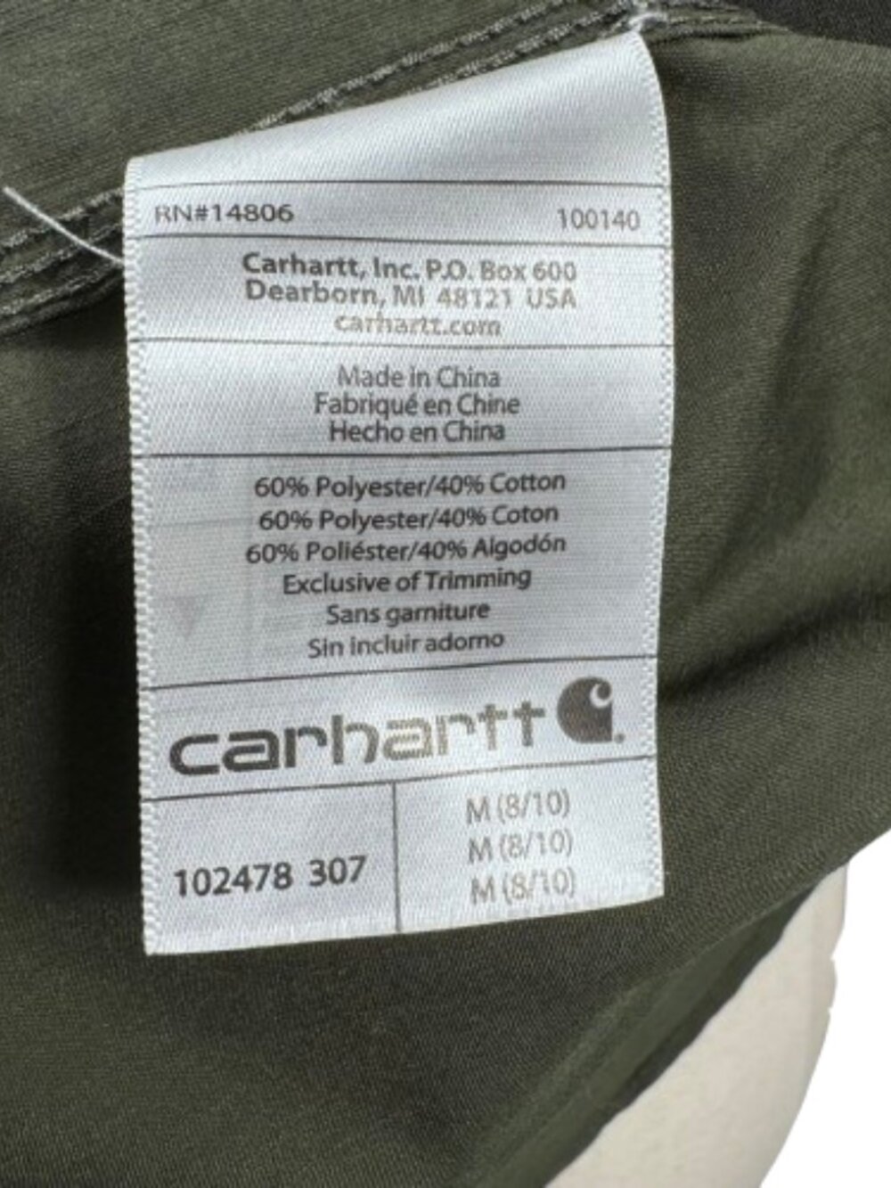 Carhartt Women’s Sleeveless Button Up Collared Green Gorpcore Granola Top (SZ M) - Picture 12 of 13